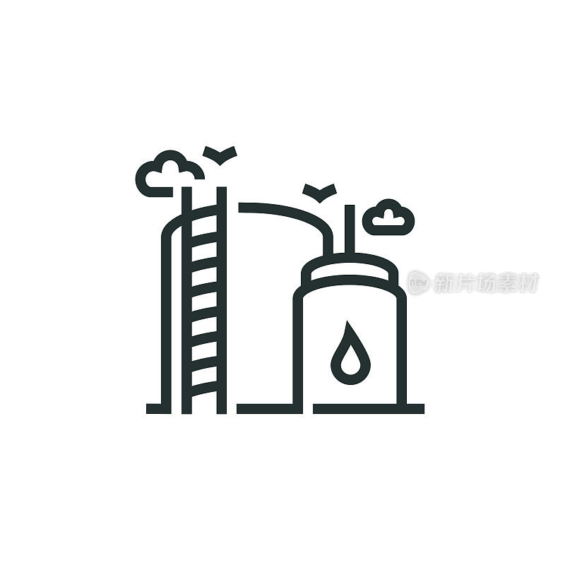 Oil Storage Line Icon